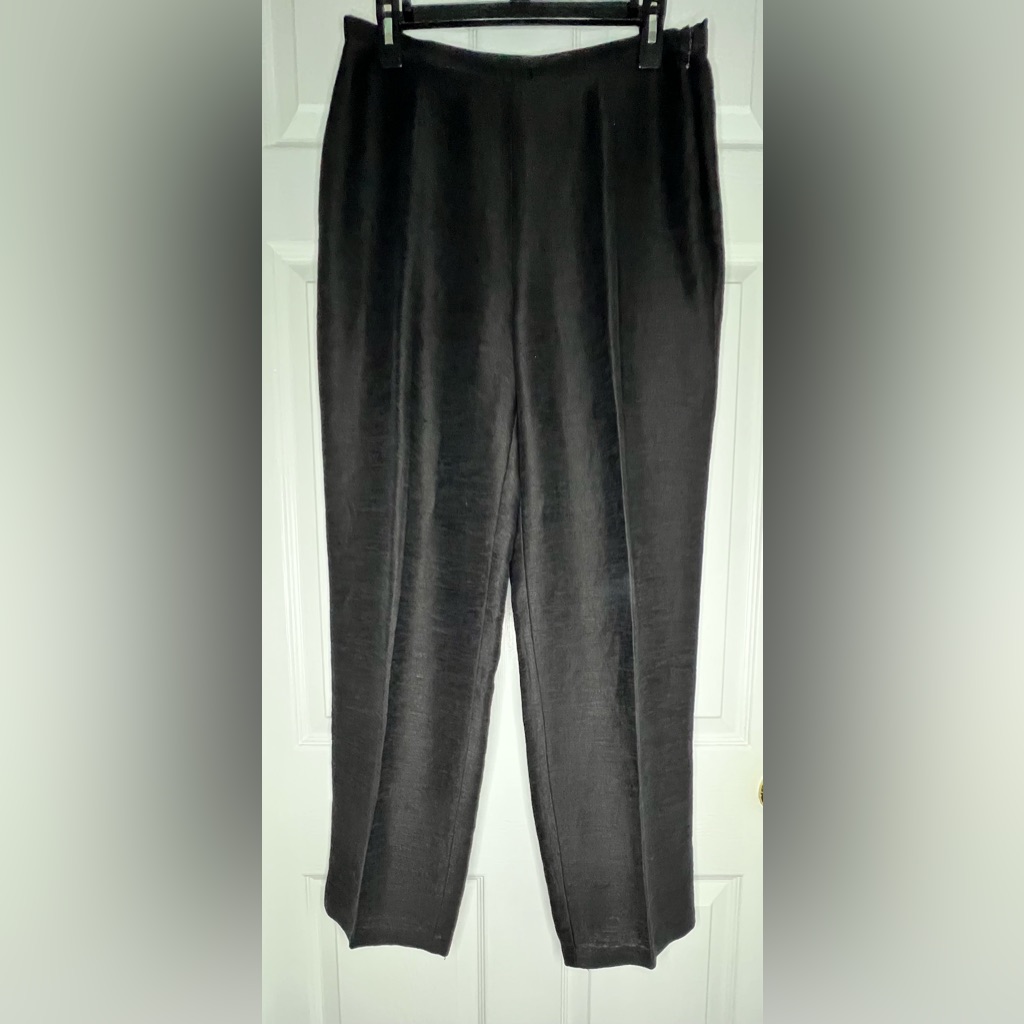 Eileen Fisher Women’s Black Linen + Cotton Tapered Pants S (29” Inseam)